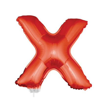 Rode letter ballonballon X op stokje 41 cm