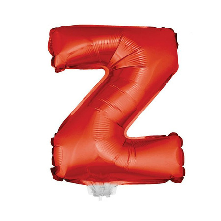 Rode letterballon Z op stokje 41 cm
