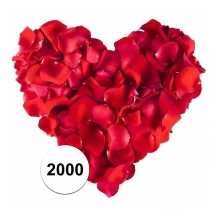 2000 luxe rode rozenblaadjes van stof