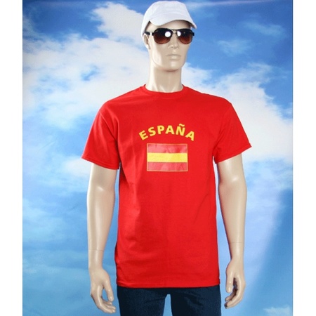 Red mens t-shirt flag Espana