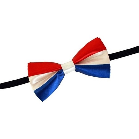Rood/wit/blauw verkleed vlinderstrikje 12 cm voor dames/heren