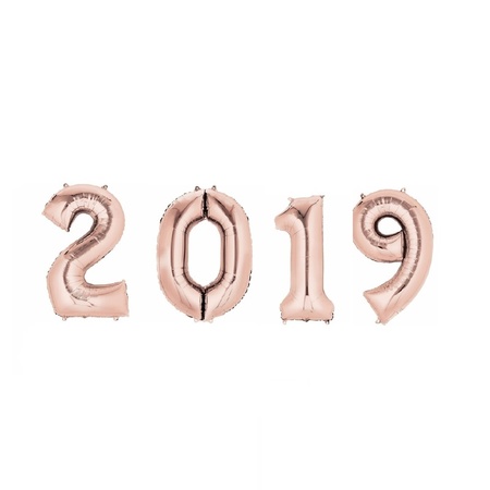 2019 balloons rose gold