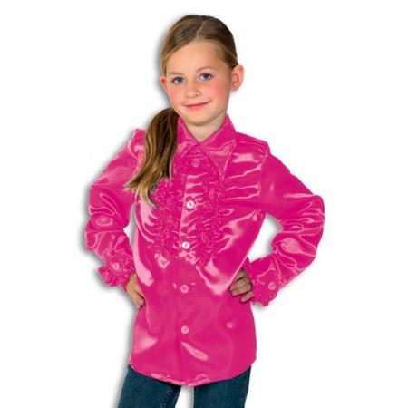 Ruffled shirt pink for boys