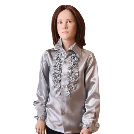 Ruffled shirt silver for girls