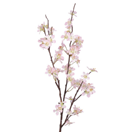 Pink apple blossom artificial flower/branch with 57 flowers 84 cm