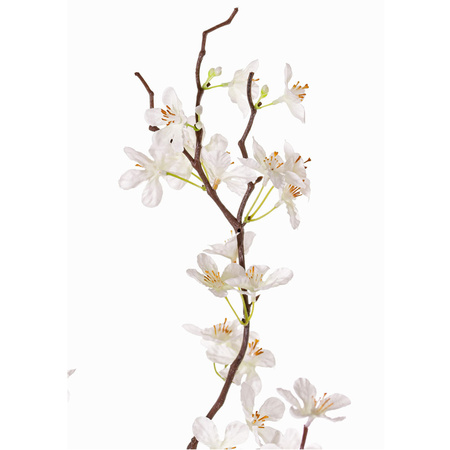 Pink apple blossom artificial flower/branch with 57 flowers 84 cm