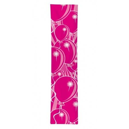 Banner met roze ballonnen opdruk