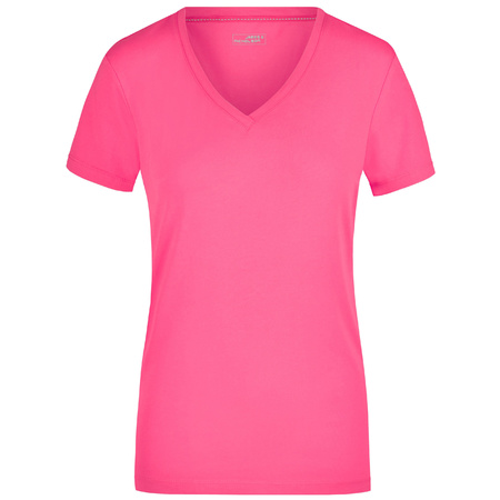 Basic dames t-shirt V-hals roze