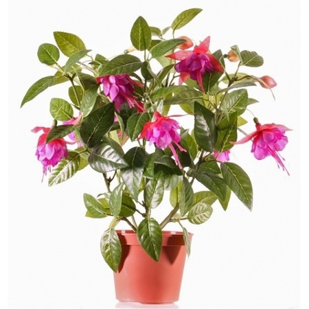 Roze fuchsiaplant kunstplant 30 cm voor binnen