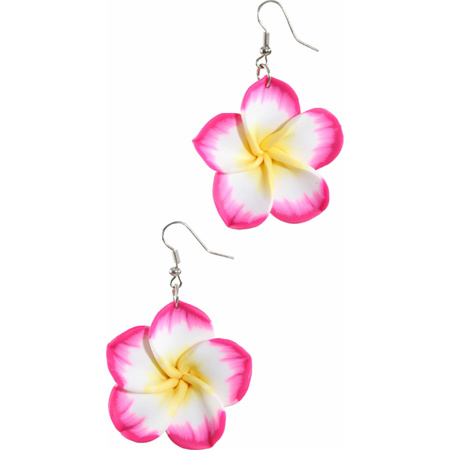 Toppers - Hawaii earrings with pink flower