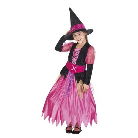 Roze heksen kostuum voor meisjes