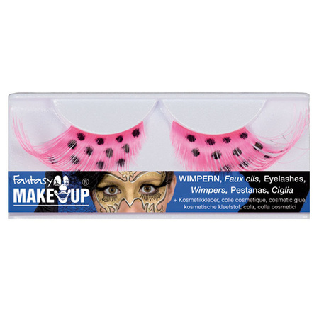 Pink eyelashes with black dots