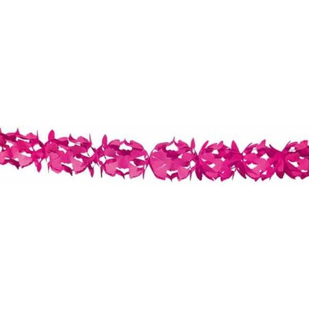 Roze papieren feest slingers van 6 meter