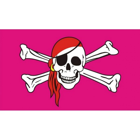 Piraten thema vlag roze