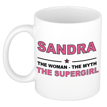 Sandra The woman, The myth the supergirl collega kado mokken/bekers 300 ml