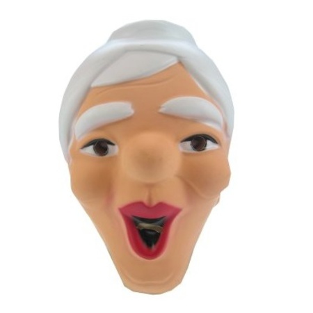 Sarah verkleed pop masker lachend 27 x 20 cm