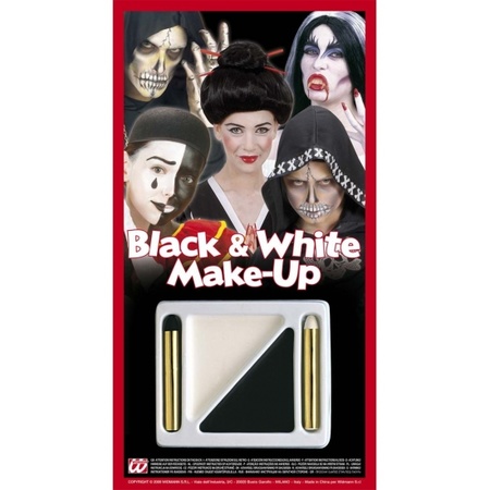 Make-up spook setje zwart.wit