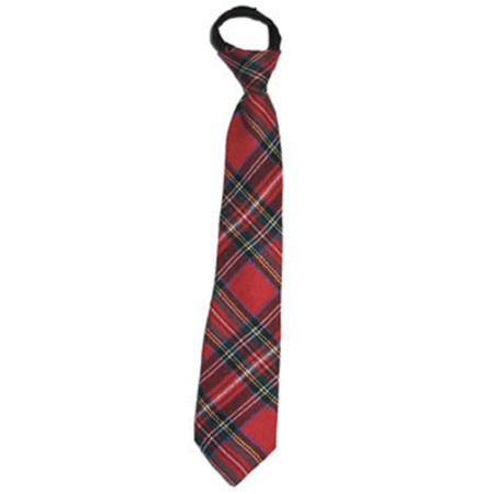 Schots geblokte feest verkleed stropdas rood