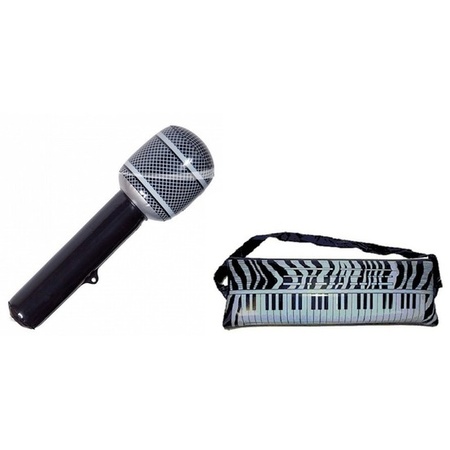 Set 2x Inflatable keyboard and microphone