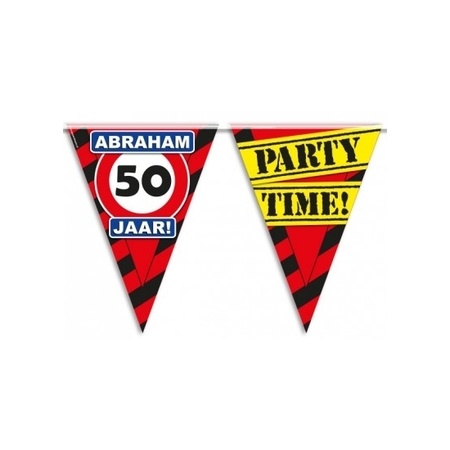 Set of 2x pieces bunting flags Abraham 50 years decoration