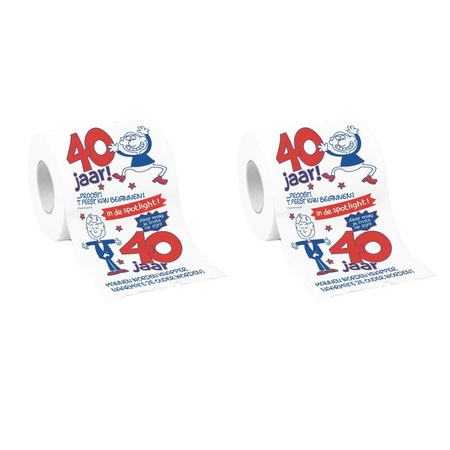 Set of 2x pieces rolls Toilet paper 40 years theme man