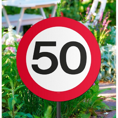 Set of 2x pieces yard signs 50 years party articles 44 cm