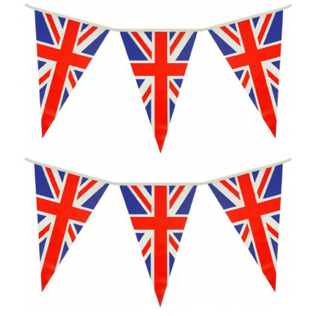 Set of 2x pieces bunting flags Union Jack/UK 7 meter