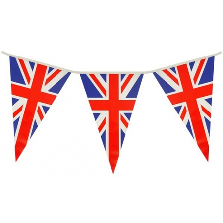 Set van 2x stuks union Jack/UK/Groot Brittanie vlaggenlijnen 7 meter