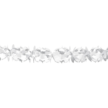 Set of 3x pieces white wedding party garlands 6 meter