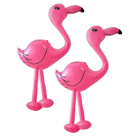 Set van 4x stuks opblaasbare dieren flamingos 60 cm