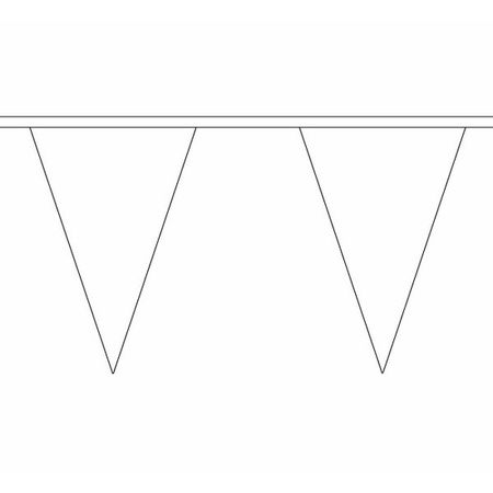 Set of 4x pieces white triangle bunting flags 5 meter