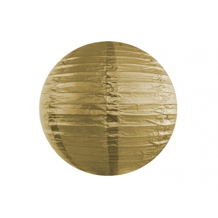 Set of 8x pieces luxurious golden paper lanterns 35 cm