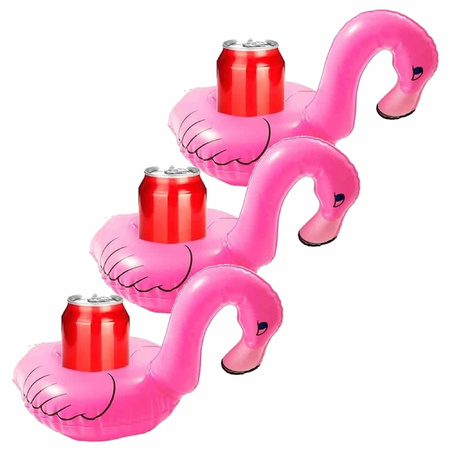 Set of 8x pieces inflatable beverage holders flamingo 34 cm