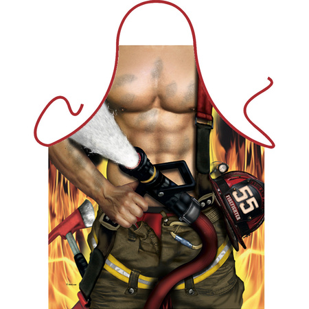 Funny BBQ schorten Brandweerman