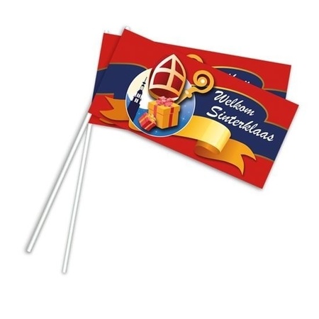 Welcome Sinterklaas waving flags 50 pcs