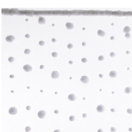 Sneeuwballen gordijn met druppels - wit - 90 x 200 cm