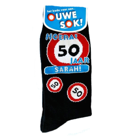 Socks 50th birthday trafficsign happy socks / party socks