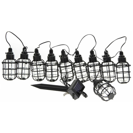 Solar party lighting / garden lighting with 10 warm white lanterns 300 cm