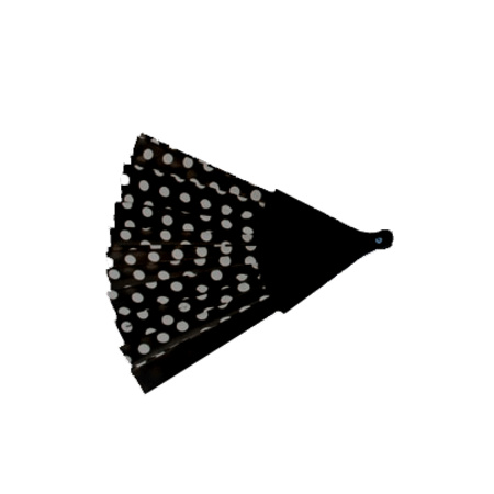 Spanish hand fan black with white dots