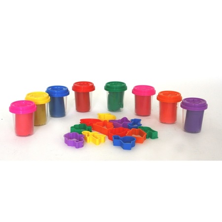 Speelgoed Klei set voor kinderen - met 8 potjes en 12 vormpjes