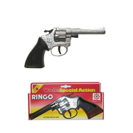 Speelgoed Revolver/Pistool ringo met 8 schoten van 20 cm