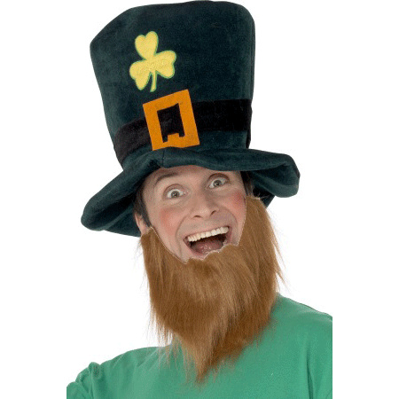 St Patricks hat green with red beard