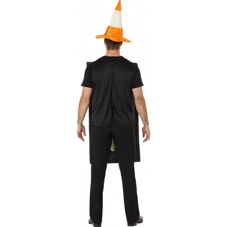 Traffic light costume with traffic cone hat