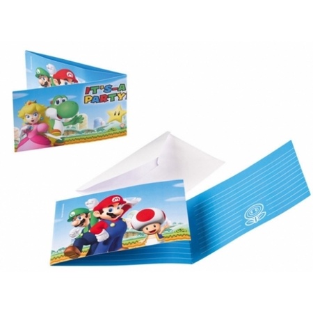 Super Mario invitations 8 pieces