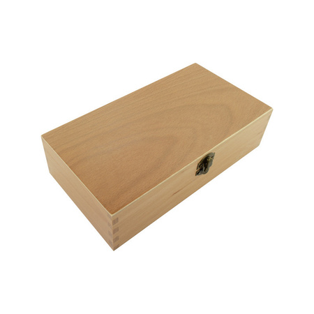 Drawing box - 3 compartments - wood - storage box - 25 x 13 cm