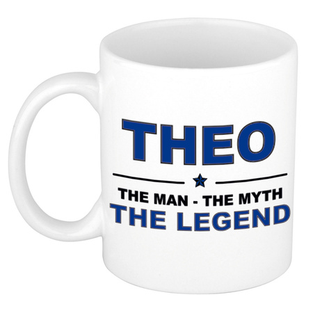 Theo The man, The myth the legend collega kado mokken/bekers 300 ml