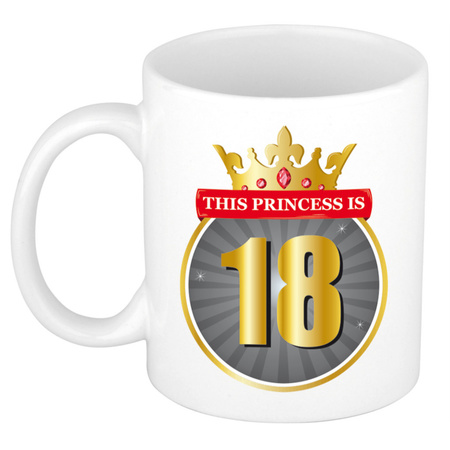 This princess is 18 pink - gift mug white 300 ml