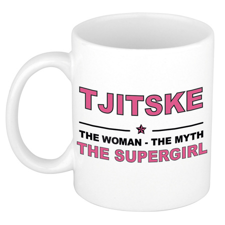 Tjitske The woman, The myth the supergirl collega kado mokken/bekers 300 ml