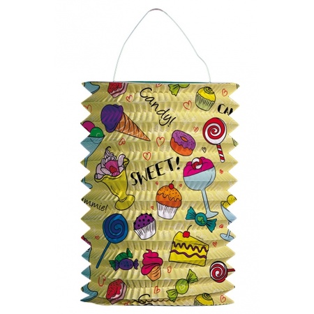Candy lantern - yellow - H16 cm