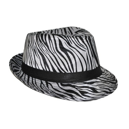 Trilby hat with zebra print